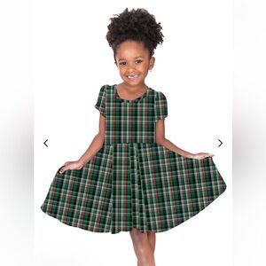 Merry Tartan - Girls Short Sleeve Bamboo Twirl Dress